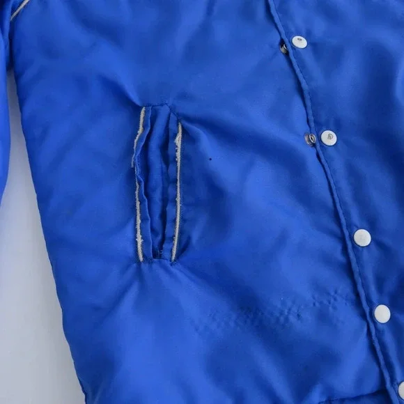 VTG 70S Macarthur Sports Blue St.Thomas Baronet Shoes Playoff Champs 75-76 Coat - Picture 9 of 16